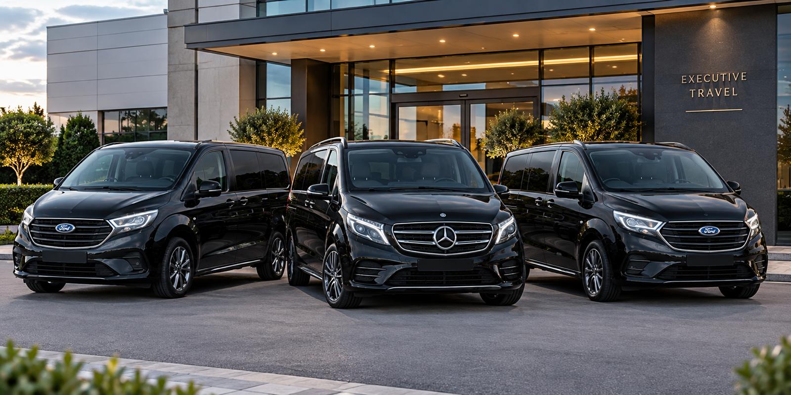 Black Ford Tourneo Royales executive people carriers